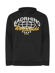 BadRhino Big & Tall Black Worldwide Graphic Print Hoodie - Image 5 of 6
