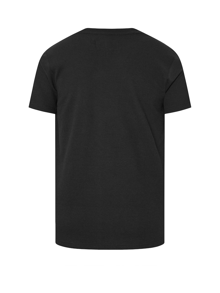 BadRhino Big & Tall Black Ottoman Ribbed T-Shirt - Image 2 of 2 BadRhino Big & Tall Black Ottoman Ribbed T-Shirt - Image 2 of 2