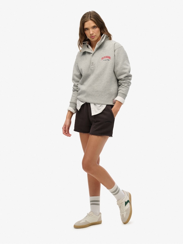 Superdry Black Essential Logo Garment Dye Shorts - Image 1 of 6