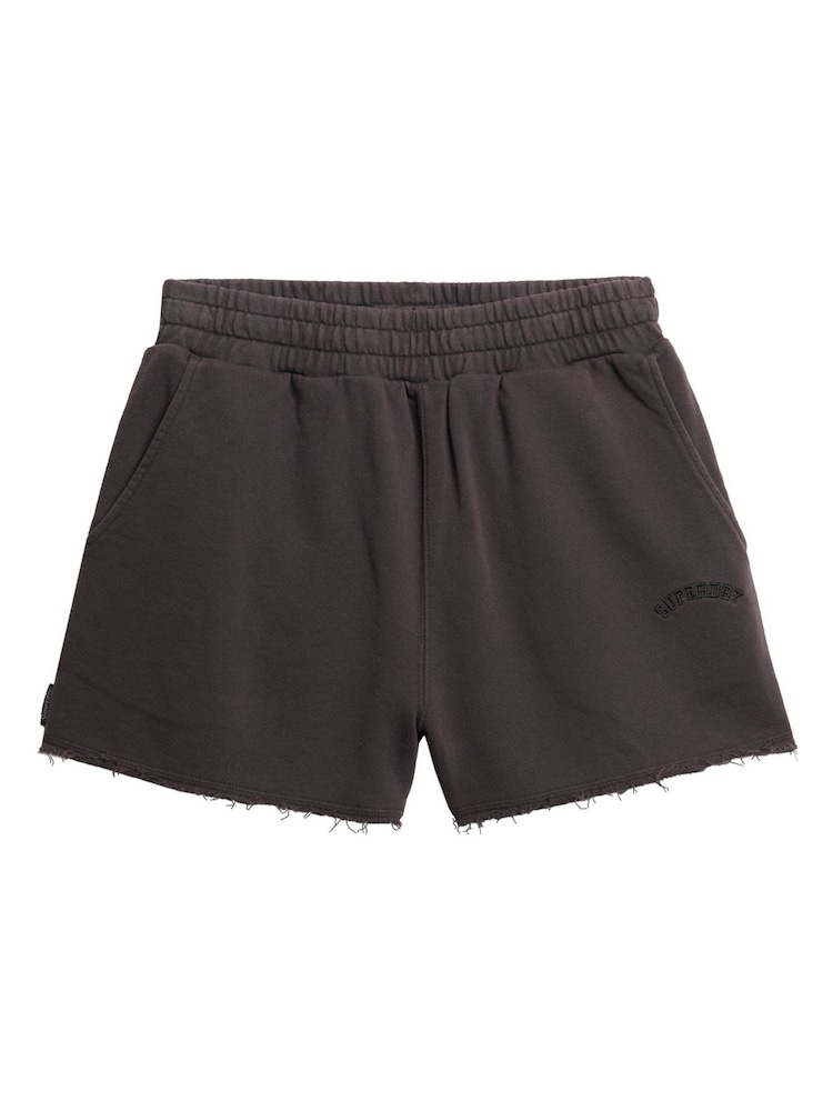 Superdry Black Essential Logo Garment Dye Shorts - Image 6 of 6