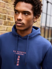 Blue Hokusai Licence Graphic Crew Neck Sweatshirt - Image 4 of 8