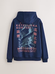 Blue Hokusai Licence Graphic Crew Neck Sweatshirt - Image 6 of 8