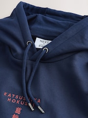 Blue Hokusai Licence Graphic Crew Neck Sweatshirt - Image 8 of 8