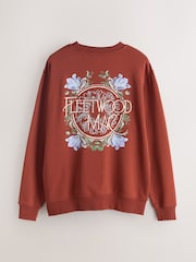 Rust Brown Fleetwood Mac Licence Graphic Crew Sweatshirt - Image 6 of 8
