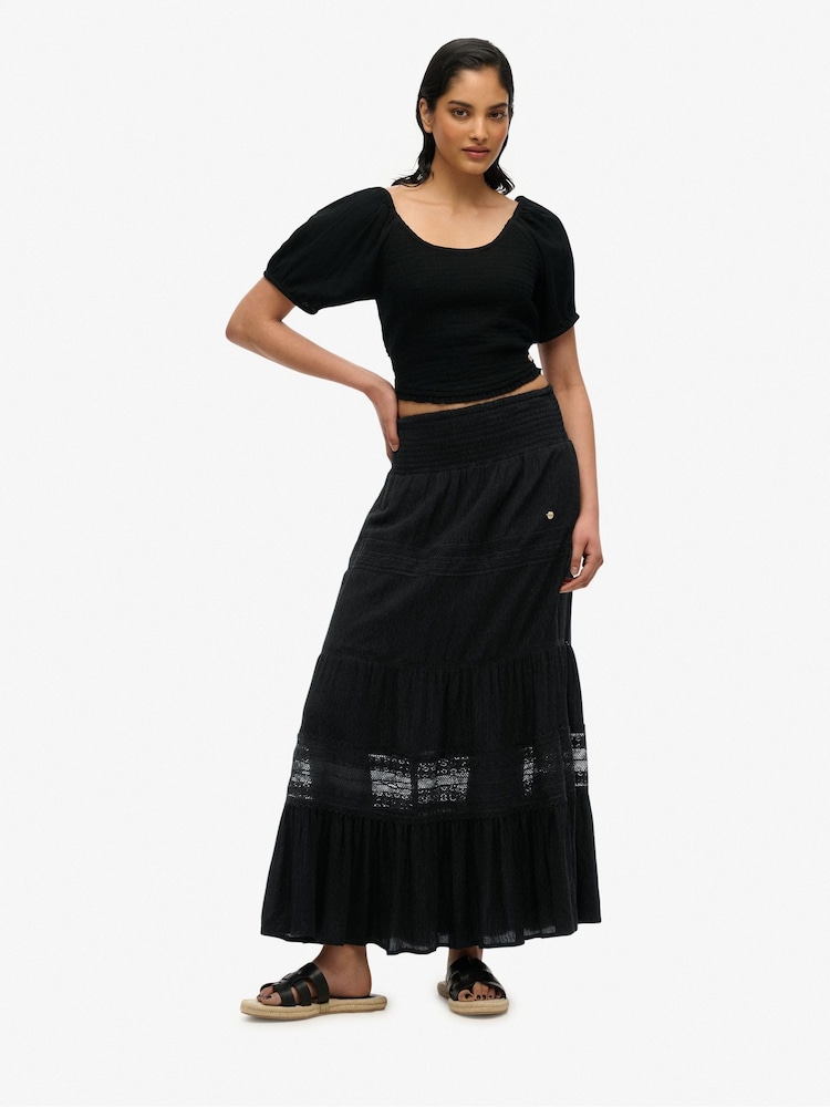Superdry Black Ibiza Maxi Skirt - Image 2 of 6