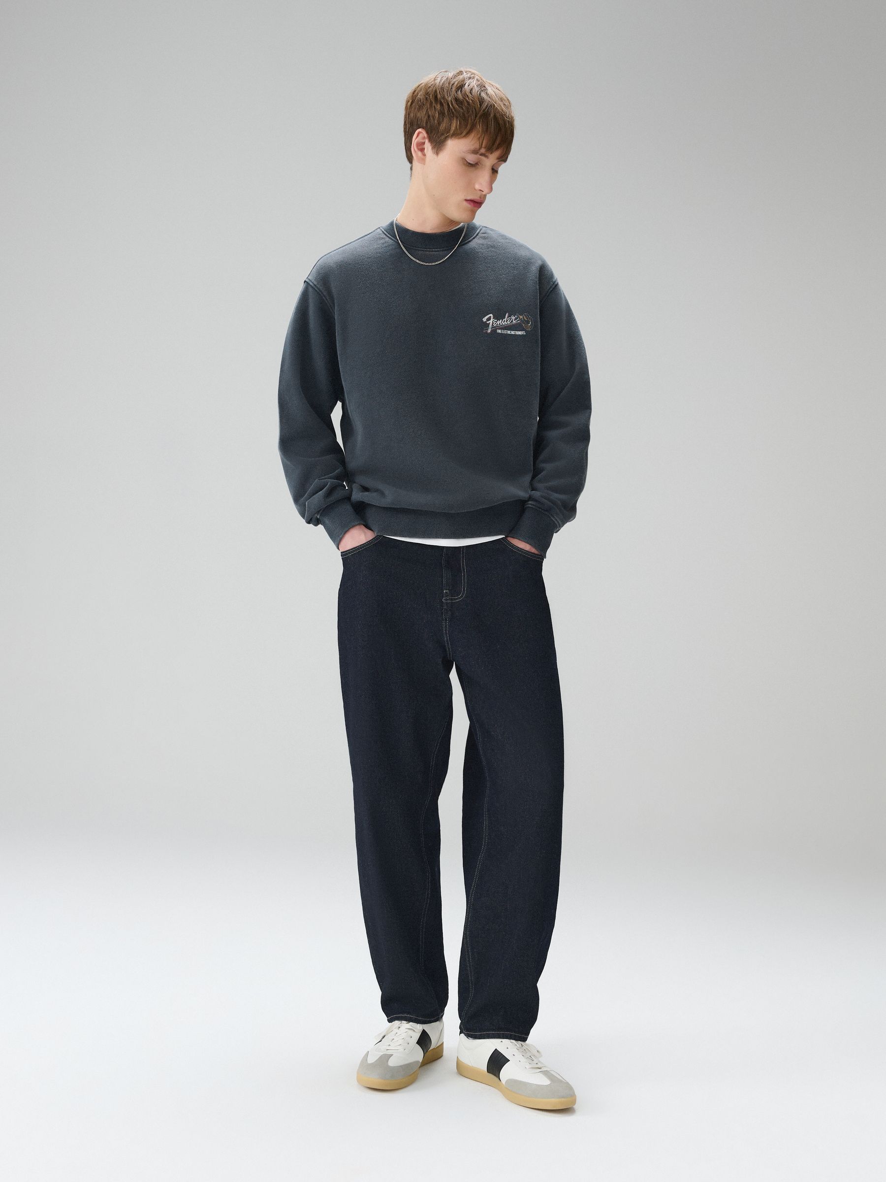 Buy Slate Grey Fender Graphic Crew Neck Sweatshirt from Next Canada