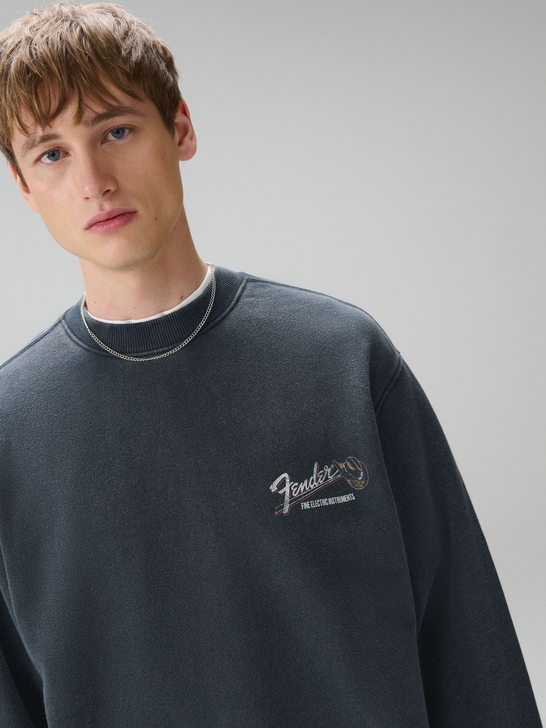 Buy Slate Grey Fender Graphic Crew Neck Sweatshirt from Next Canada