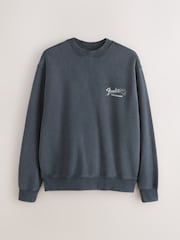 Slate Grey Fender Graphic Crew Neck Sweatshirt - Image 6 of 8