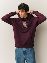 Burgundy Red Guns N' Roses Licence Graphic Print Hoodie - Image 1 of 9