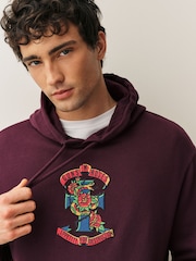 Burgundy Red Guns N' Roses Licence Graphic Print Hoodie - Image 4 of 9