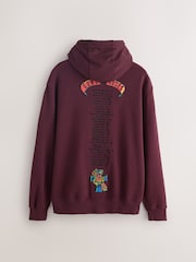 Burgundy Red Guns N' Roses Licence Graphic Print Hoodie - Image 7 of 9