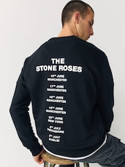 Black Stone Roses Graphic Licence Crew Sweatshirt - Image 1 of 5