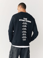 Black Stone Roses Graphic Licence Crew Sweatshirt - Image 3 of 5