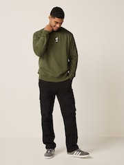 Khaki Green Snoopy License Graphic Crew Neck Sweatshirt - Image 3 of 9