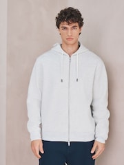 Grau meliert - Linear Texture Zip Through Hoodie - Bild 4 von 7