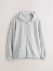 Grau meliert - Linear Texture Zip Through Hoodie - Bild 5 von 7
