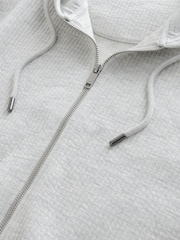 Grau meliert - Linear Texture Zip Through Hoodie - Bild 6 von 7