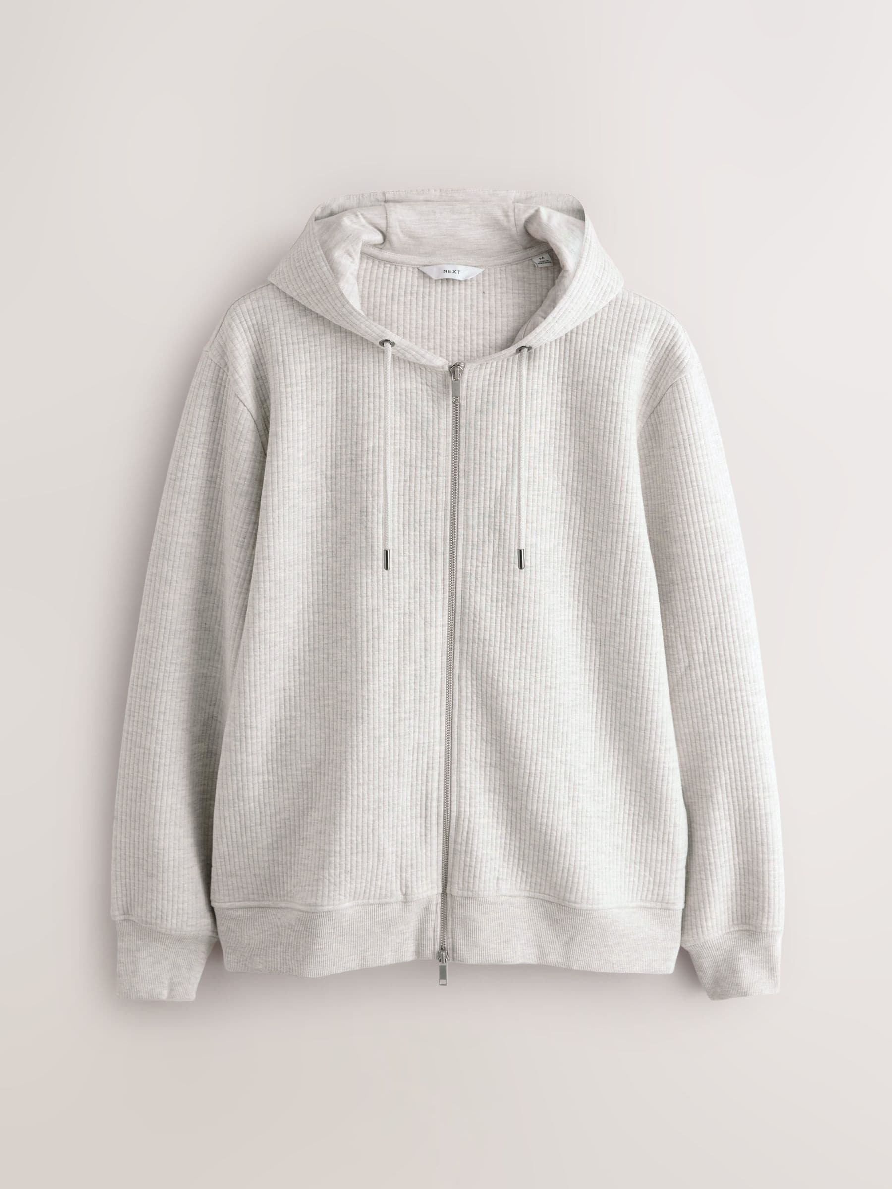 Comprar Grey Marl - camisola com capuz com zíper e textura linear
