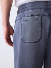 Grey Relaxed Fit Garment Wash Wide Fit Cotton Rich Heavyweight Joggers - Image 5 of 9