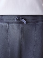 Grey Relaxed Fit Garment Wash Wide Fit Cotton Rich Heavyweight Joggers - Image 6 of 9
