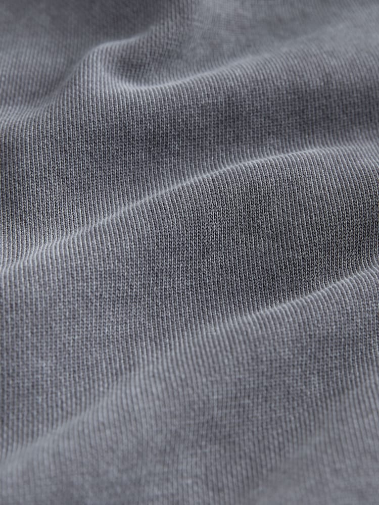 Grey Zip Through Garment Wash Wide Fit Cotton Rich Heavyweight Joggers - Image 8 of 8 Grey Zip Through Garment Wash Wide Fit Cotton Rich Heavyweight Joggers - Image 8 of 8