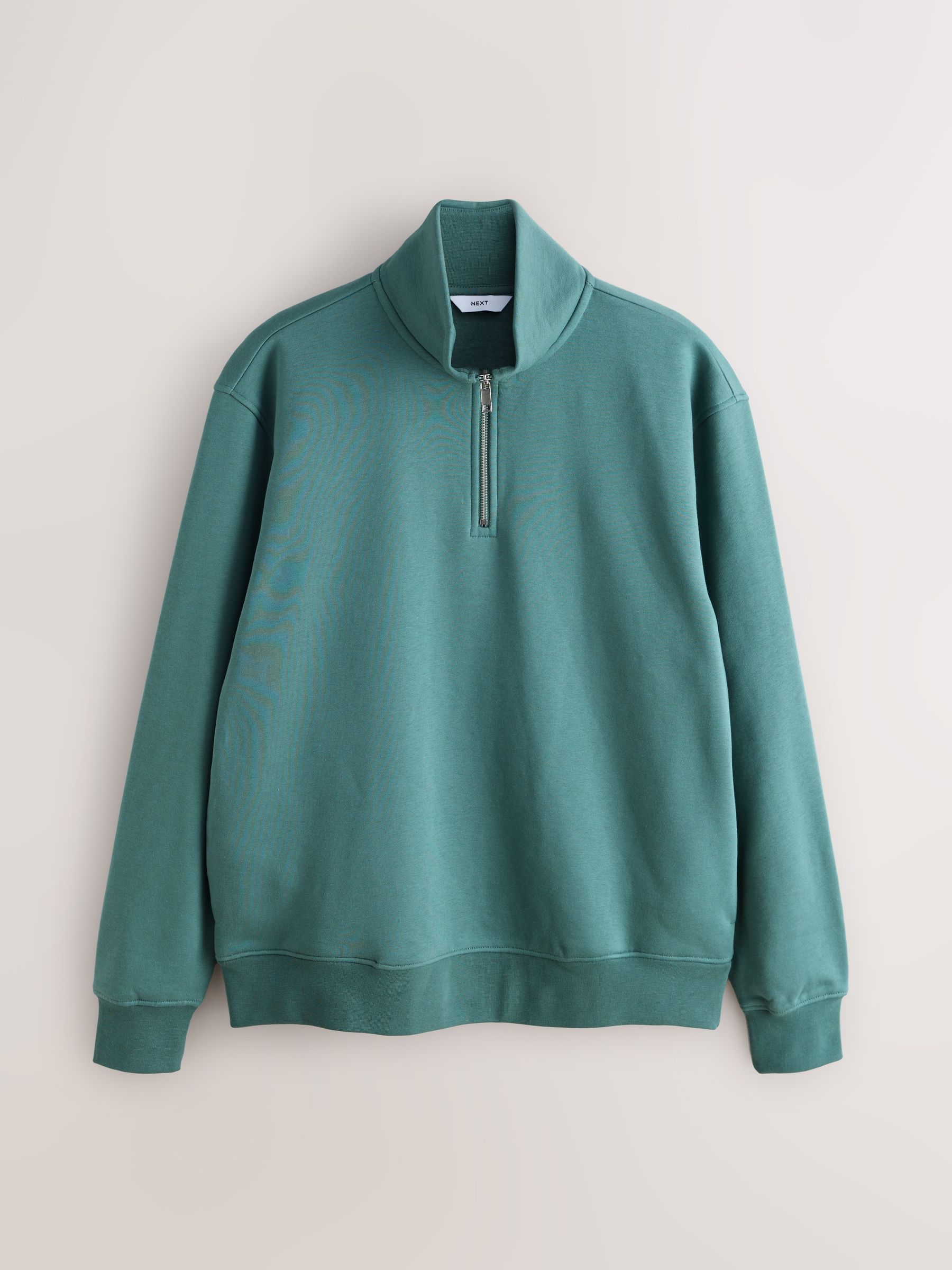 Buy Teal Blue Quarter Zip Cotton Rich Jersey Sweatshirt from Next USA