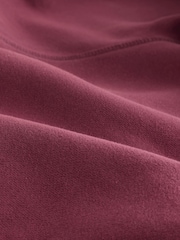 Berry Red Heavyweight Washed Zip Through Hoodie - Image 6 of 8