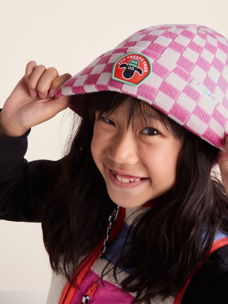 Tog 24 Pink Kids Uda Shaun The Sheep Knit Hat - Image 2 of 5 Tog 24 Pink Kids Uda Shaun The Sheep Knit Hat - Image 2 of 5