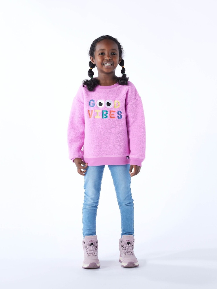 Tog 24 Pink Kids Swaledale Shaun The Sheep Print  Sherpa Sweater - Image 1 of 6