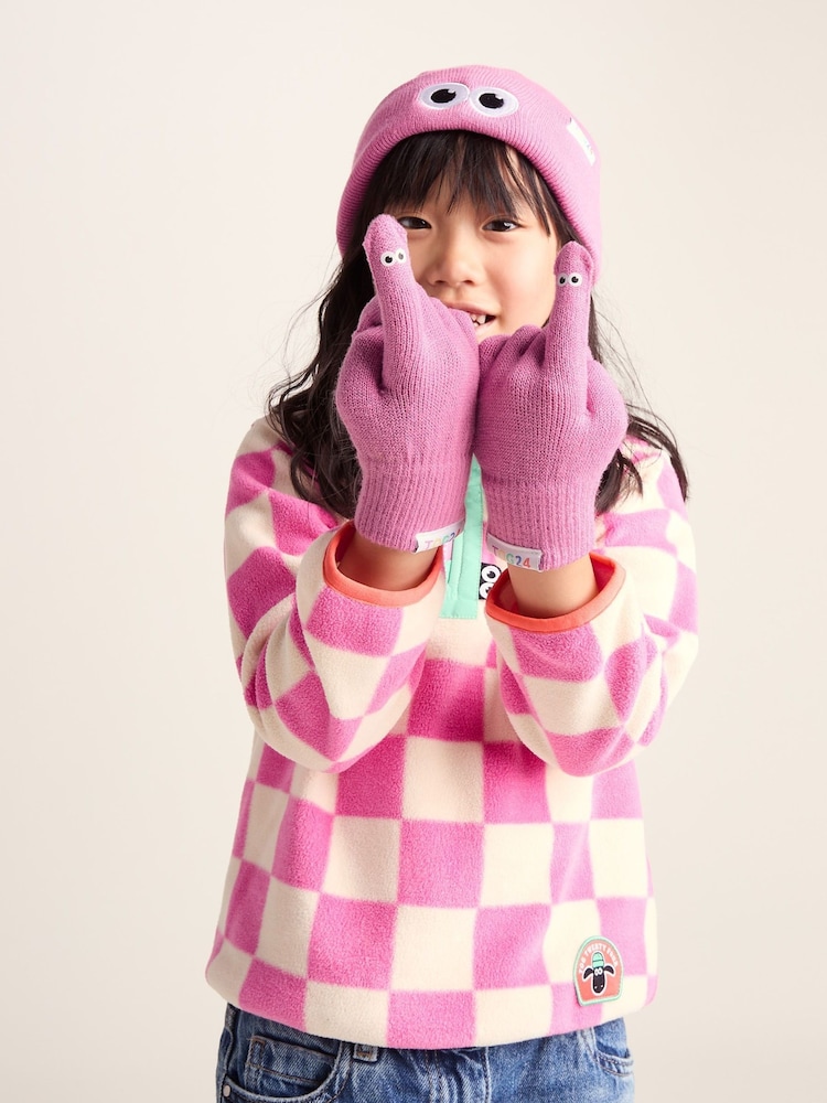 Tog 24 Pink Kids Soay Shaun The Sheep Knit Gloves - Image 1 of 4 Tog 24 Pink Kids Soay Shaun The Sheep Knit Gloves - Image 1 of 4