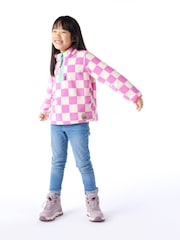 Tog 24 Pink Kids Brecknock Shaun The Sheep Print Zip Neck Fleece - Image 3 of 6