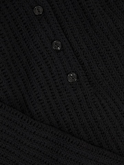 Reiss Black India Open-Knit Long-Sleeve Polo Top - Image 6 of 6