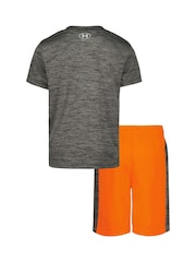 Under Armour Grey Tech Haertbeat Twist Tech Short Sleeve T-Shirt and Shorts Set - Image 2 of 6