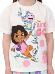 Character White Dora T-Shirt And Shorts Set - Image 6 of 11