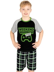 Harry Bear Black Gaming Weekend Warrior Short Pyjamas - Image 1 of 12
