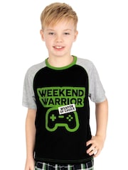 Harry Bear Black Gaming Weekend Warrior Short Pyjamas - Image 2 of 12