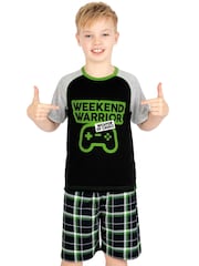 Harry Bear Black Gaming Weekend Warrior Short Pyjamas - Image 6 of 12