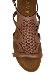 Ravel de cunha de couro Sandals - Imagem 4 de 4