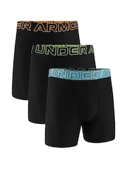 Under Armour Black Tech Print 6 Inch Boxers 3 Pack - Image 1 of 3