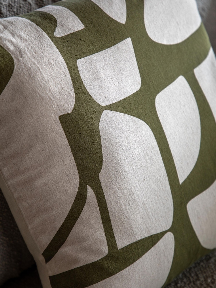 Gallery Direct Green Nara Graphic Cushion - Image 2 of 4 Gallery Direct Green Nara Graphic Cushion - Image 2 of 4