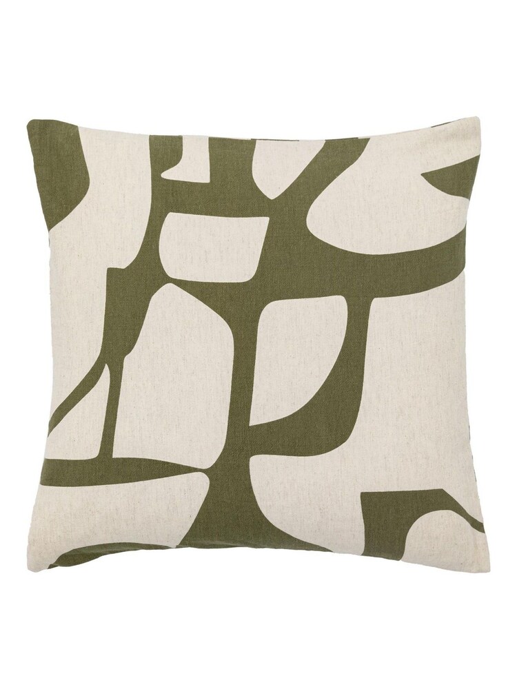 Gallery Direct Green Nara Graphic Cushion - Image 4 of 4 Gallery Direct Green Nara Graphic Cushion - Image 4 of 4