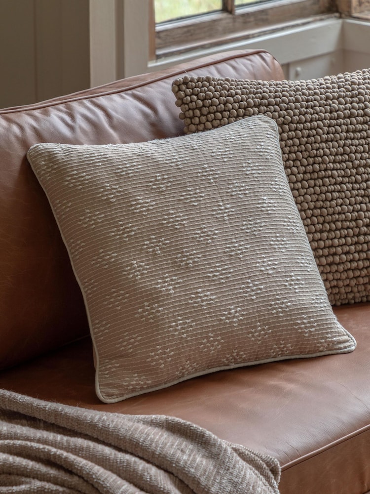 Gallery Direct Taupe Tavira Woven Cushion - Image 1 of 3 Gallery Direct Taupe Tavira Woven Cushion - Image 1 of 3
