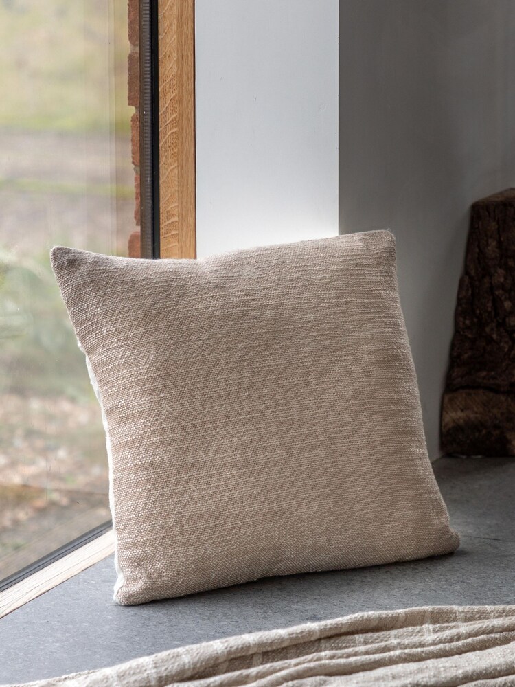 Gallery Direct Taupe Hali Slub Cushion - Image 1 of 4 Gallery Direct Taupe Hali Slub Cushion - Image 1 of 4
