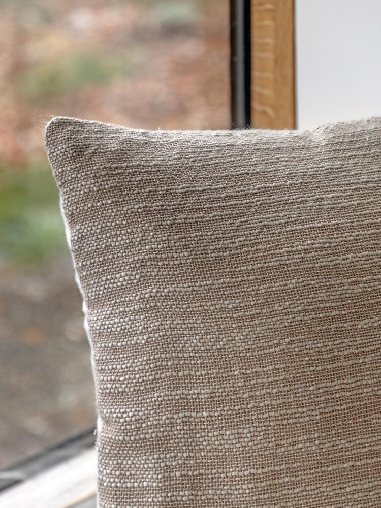 Gallery Direct Taupe Hali Slub Cushion - Image 2 of 4 Gallery Direct Taupe Hali Slub Cushion - Image 2 of 4
