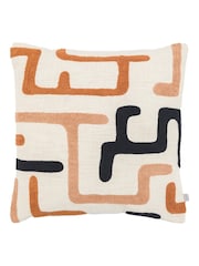 Gallery Direct Orange Lior Embroidered Nutmeg Cushion - Image 1 of 4