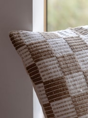 Gallery Direct Taupe Marden Check Woven Cushion - Image 2 of 5