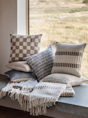 Gallery Direct Taupe Marden Check Woven Cushion - Image 3 of 5
