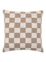 Gallery Direct Taupe Marden Check Woven Cushion - Image 4 of 5