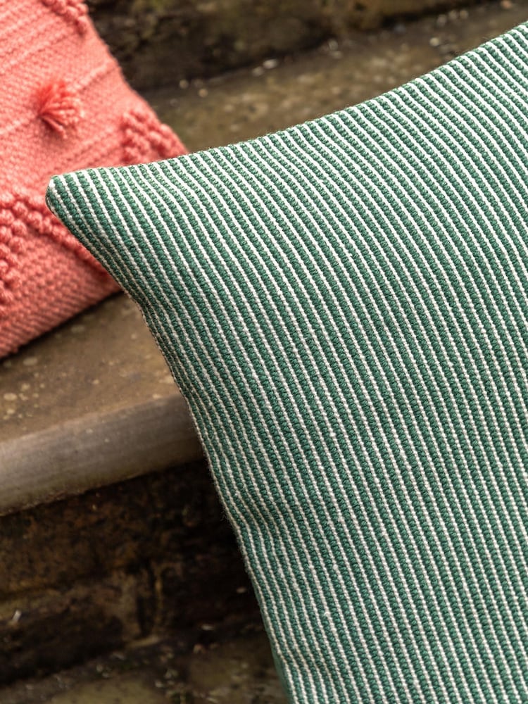 Gallery Direct Green Zaya Pinstripe Cushion - Image 2 of 5
