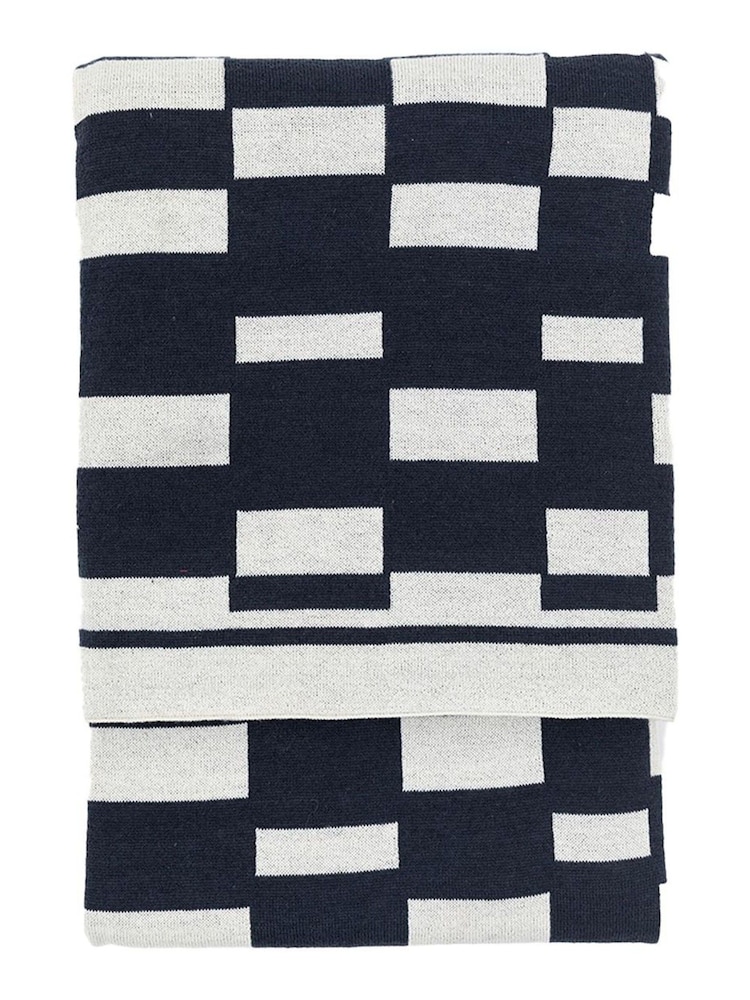 Gallery Direct Blue Solvi Knitted Throw - Image 1 of 4 Gallery Direct Blue Solvi Knitted Throw - Image 1 of 4